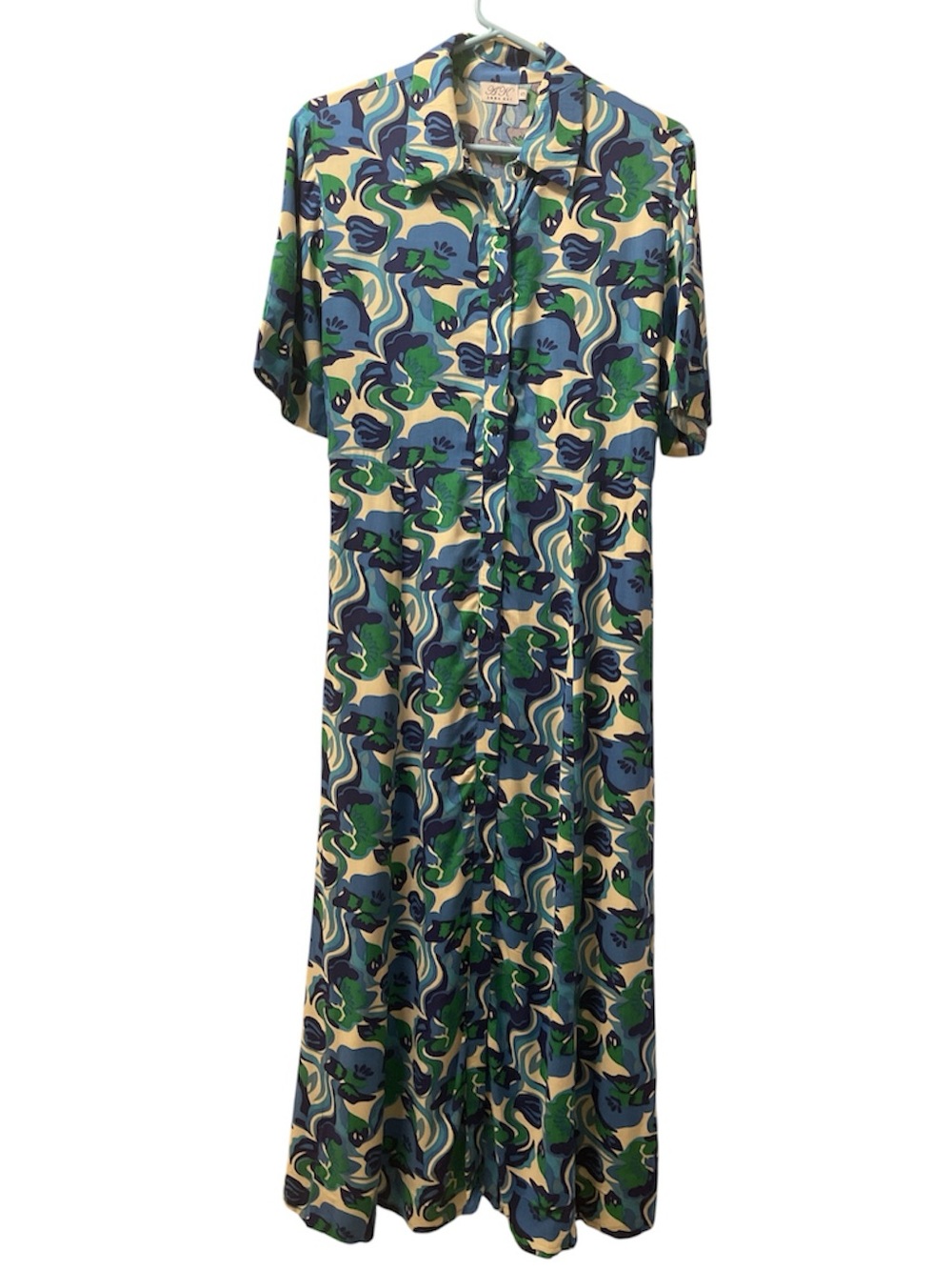 Anna Kay Paris Ovie Printed Shirt Maxi Dress Small
